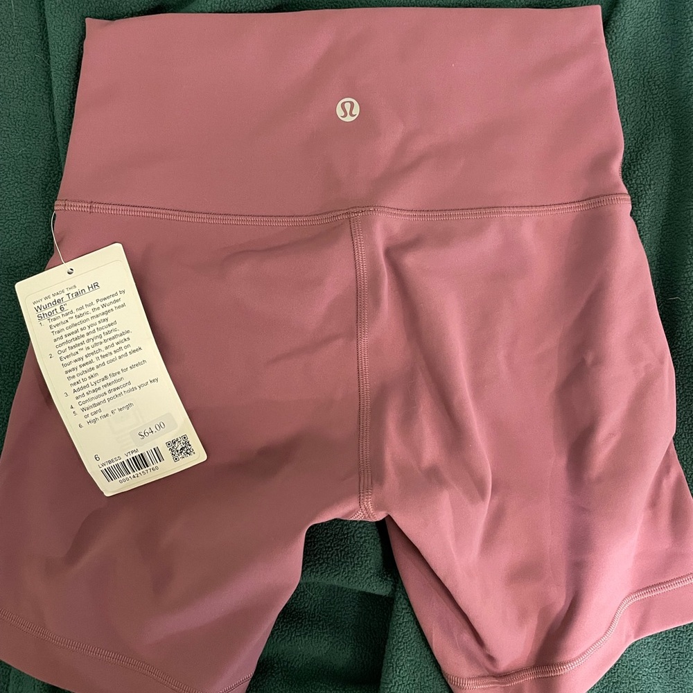 Lululemon wunder train high rise short 6” - VINTAGE PLUM in size 6